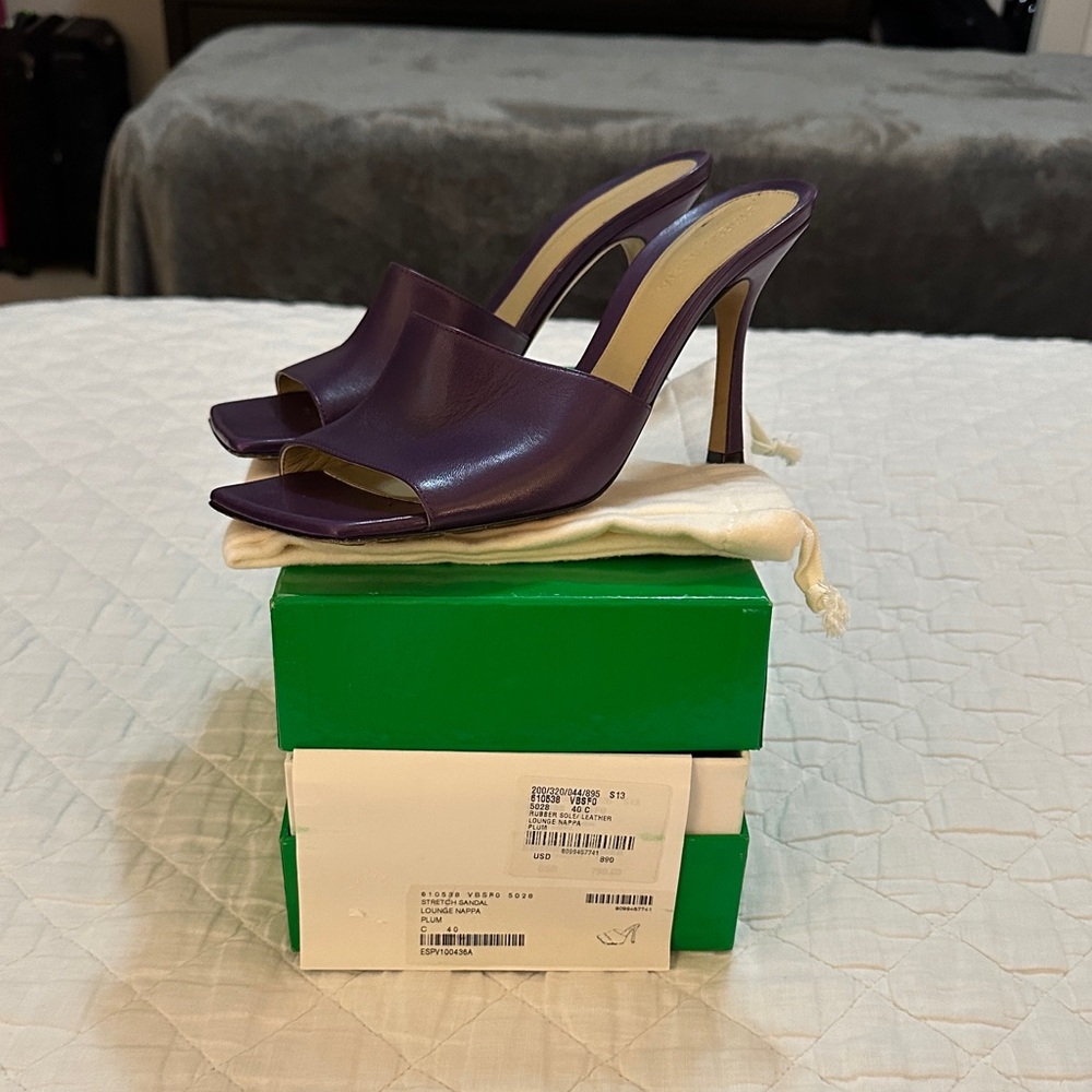 Bottega Veneta Purple Heeled Mules
